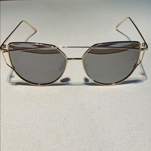 Silver Lenses and gold frame sunglasses
